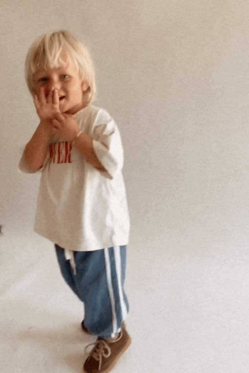 Bluebird Co's Child ID Bracelet on toddler in silver