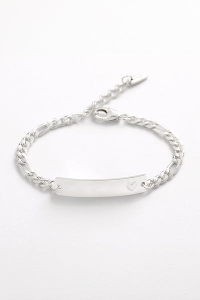 Sterling Silver Darling Bracelet with engravable bar pendant.  A Bluebird jewellery keepsake bracelet.