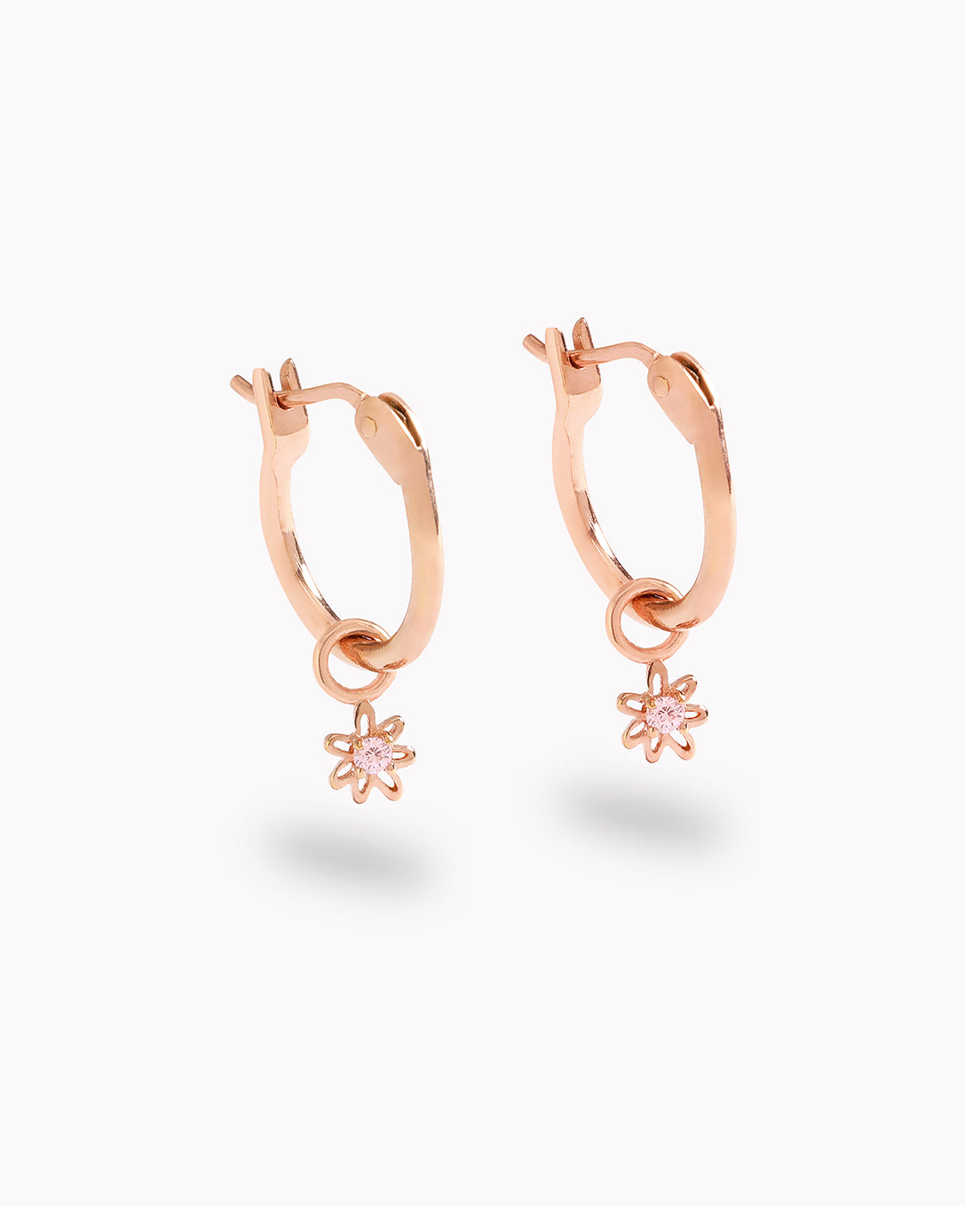 Petite Daisy Hoops in Rose Gold Vermeil