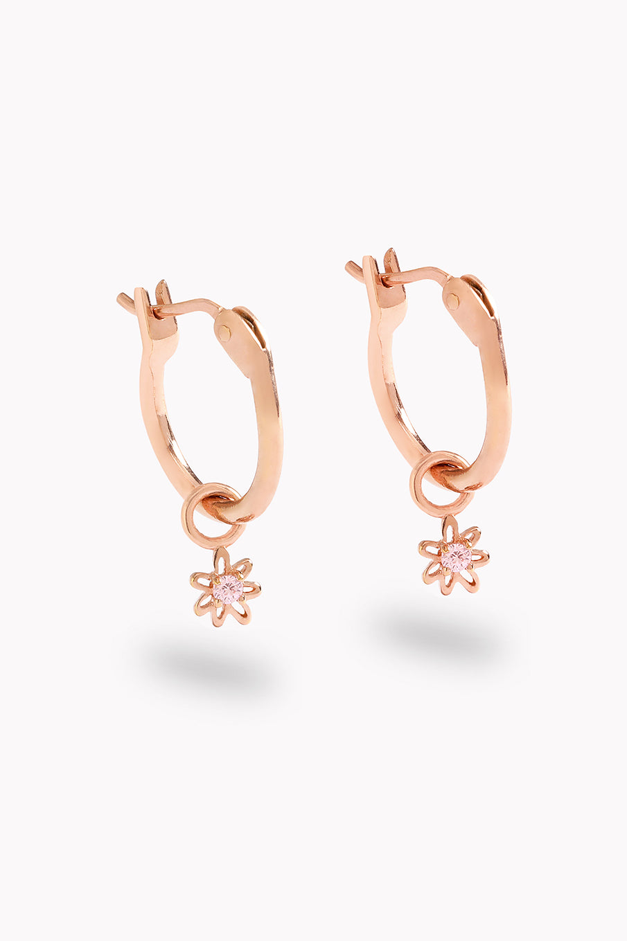 Petite Daisy Hoops in Rose Gold Vermeil