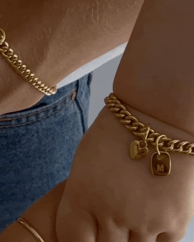 Bluebird Co's sweetheart cuban link necklace with mum and daughter matching.