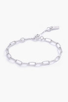 A minimalist silver chain bracelet crafted in fine jewellery style, displayed on a white background to highlight its craftsmanship.