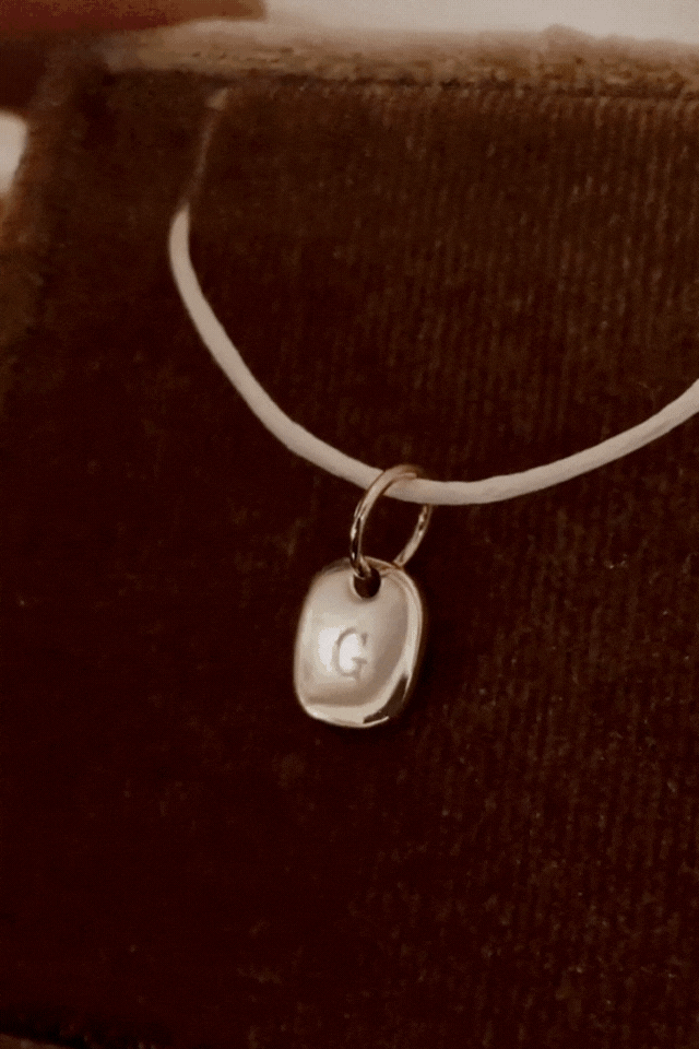 Bluebird co's rectangular initial pendant