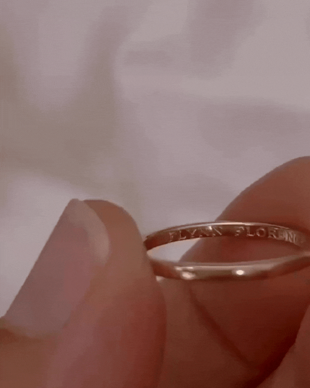 Engraved signature pinky ring, with fine meaningful engravement.