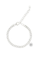 A simple and timeless silver Cuban Link Chain featuring a single vintage pearl pendant, crafted in elegant fine jewellery style