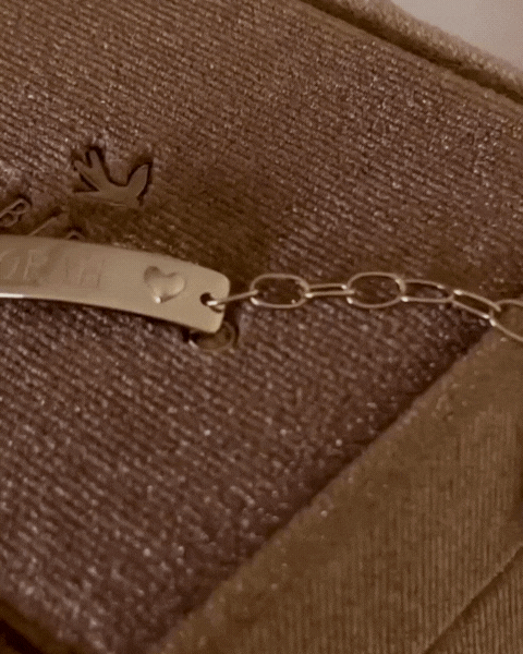 Video showing engraving on a solid gold darling bracelet by Bluebird Jewellery