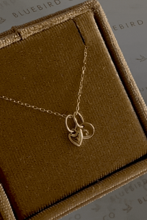 Bluebird Co's Solid Gold mini sweetheart pendant