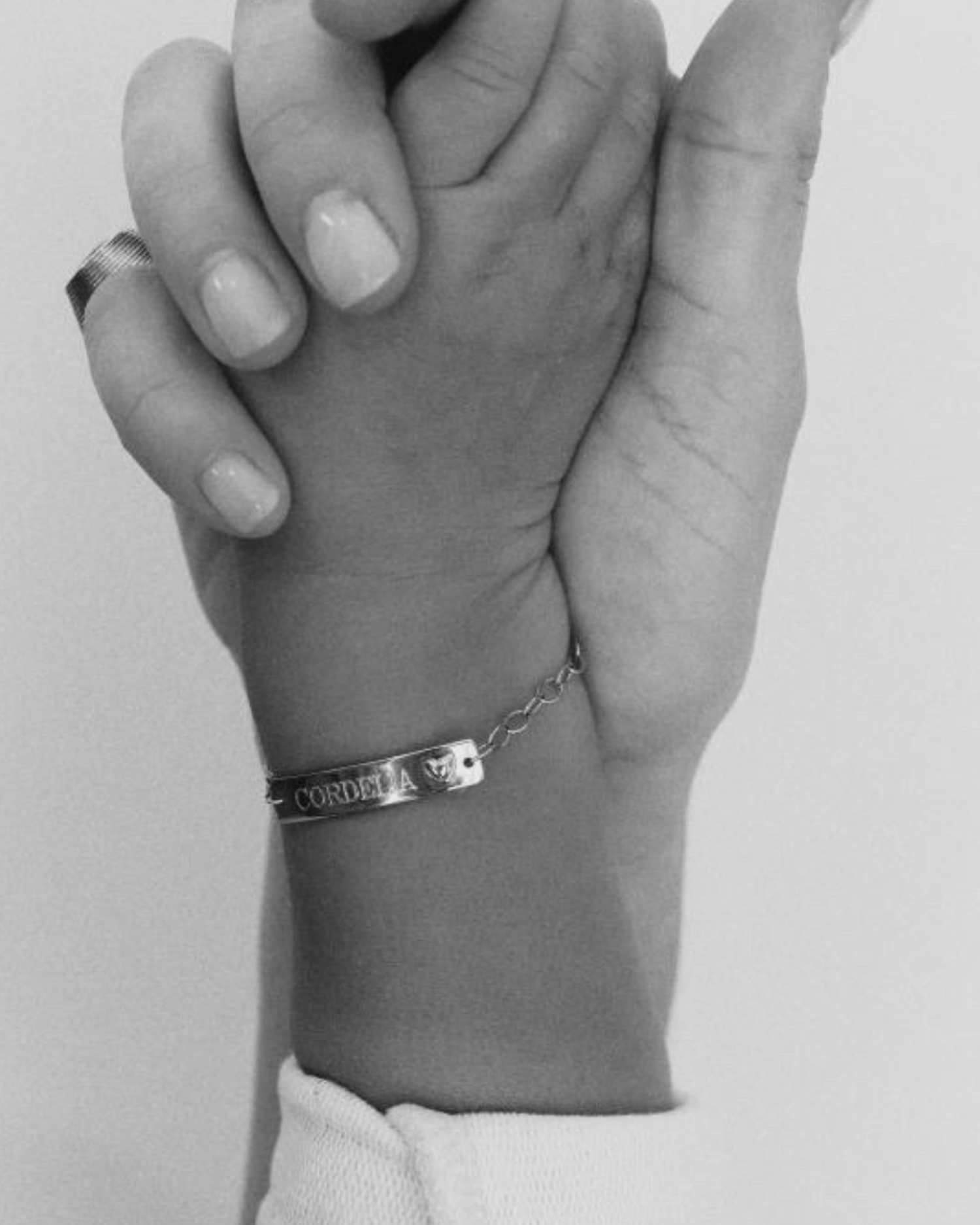 Solid Gold Darling Bracelet Bluebird Co, as seen on Model Nadia Fairfax