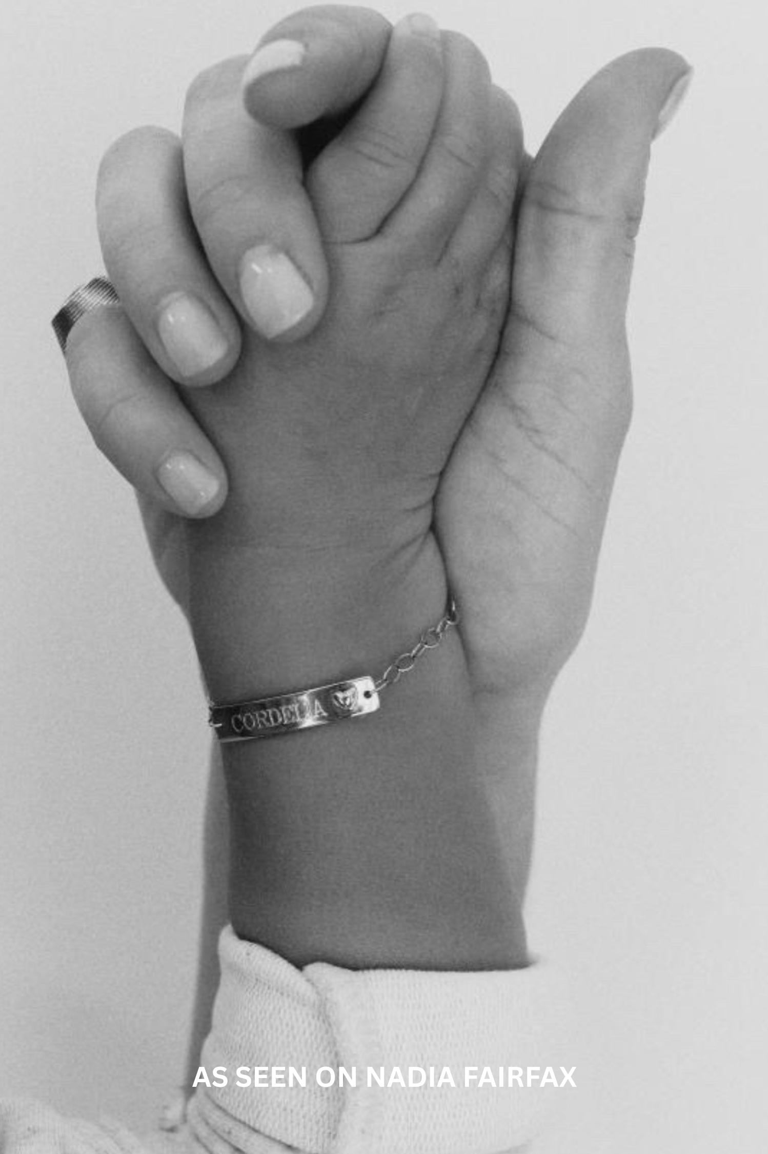 Solid Gold Darling Bracelet Bluebird Co, as seen on Model Nadia Fairfax