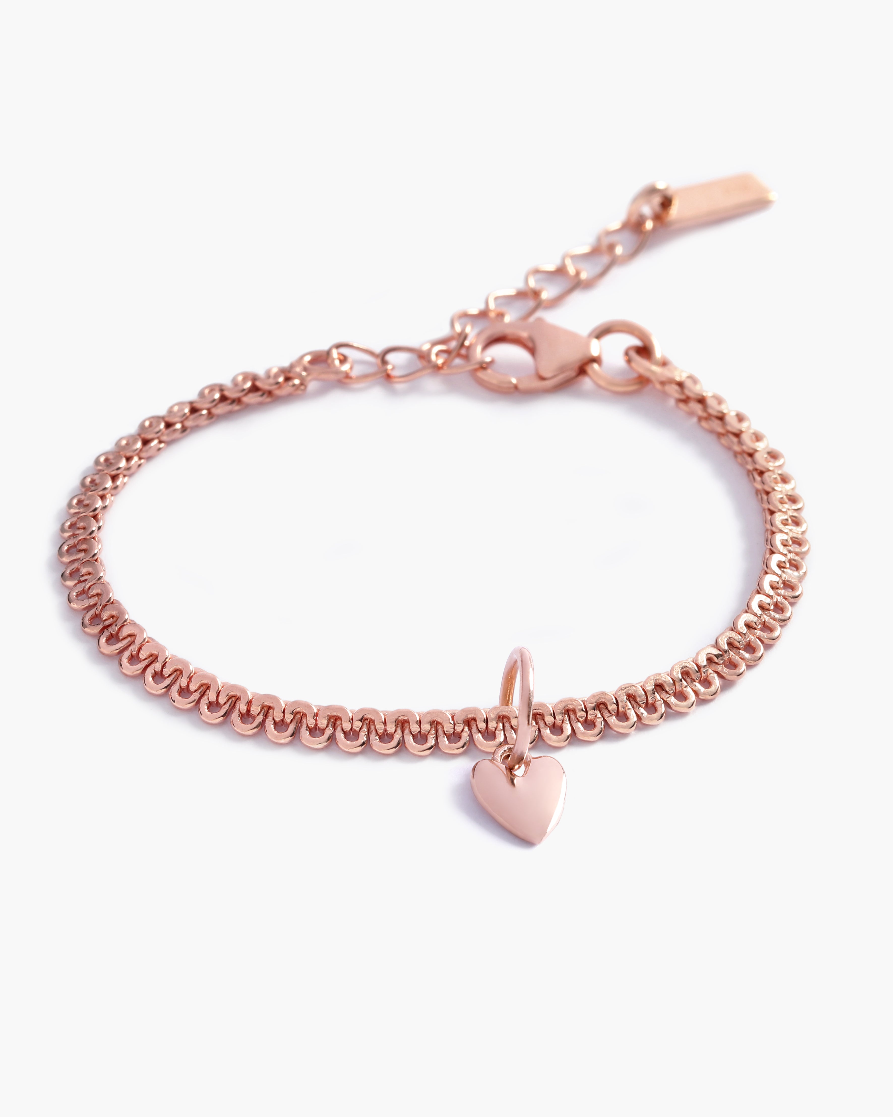 A delicate Lace Chain Anklet featuring a heart charm, designed as an elegant fine jewellery gift for all ages by Bluebird Jewellery