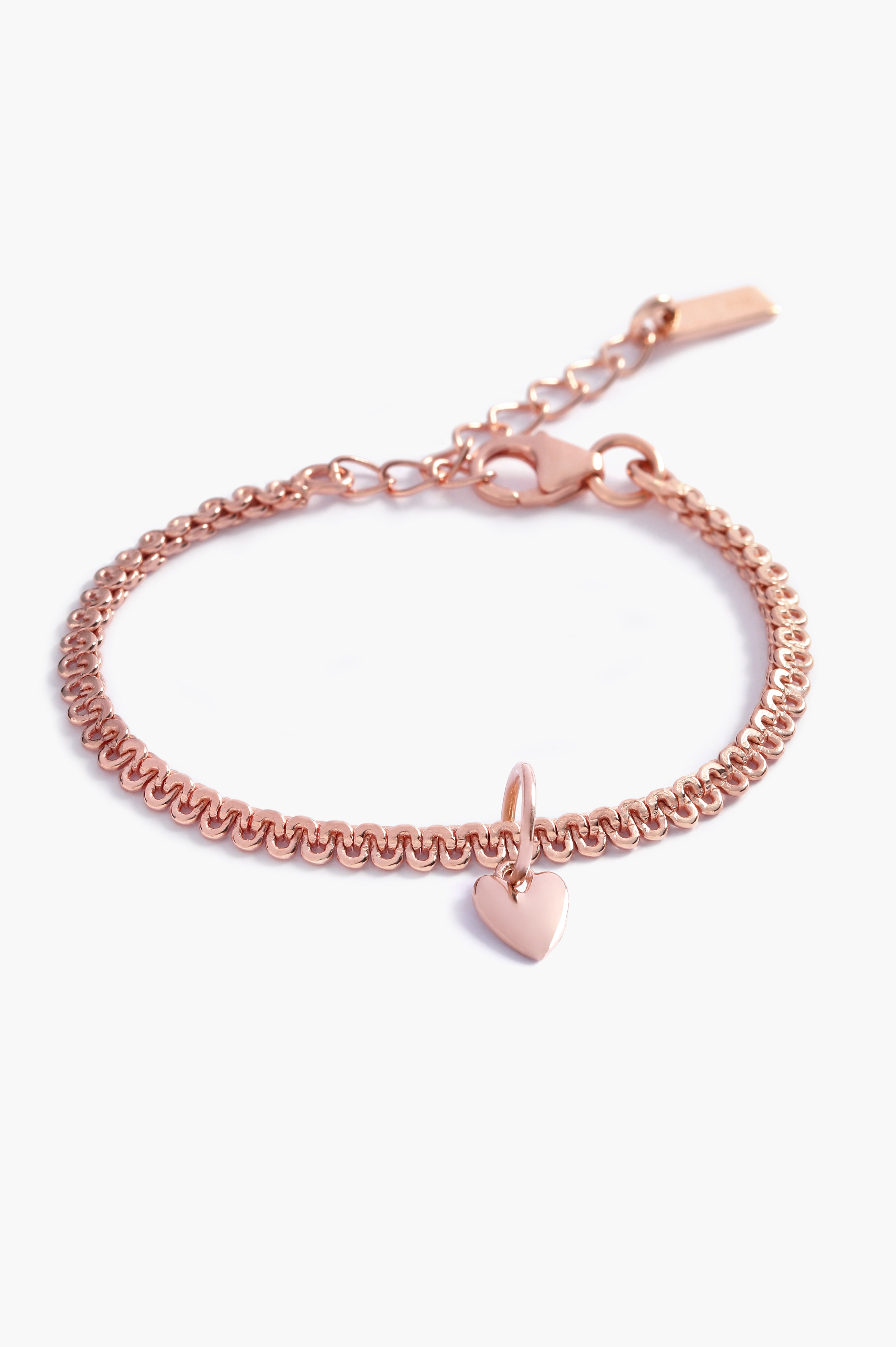 A delicate Lace Chain Anklet featuring a heart charm, designed as an elegant fine jewellery gift for all ages by Bluebird Jewellery