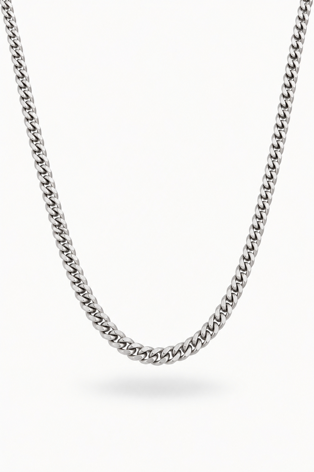 solid sterling silver cuban link necklace that can have pendants added