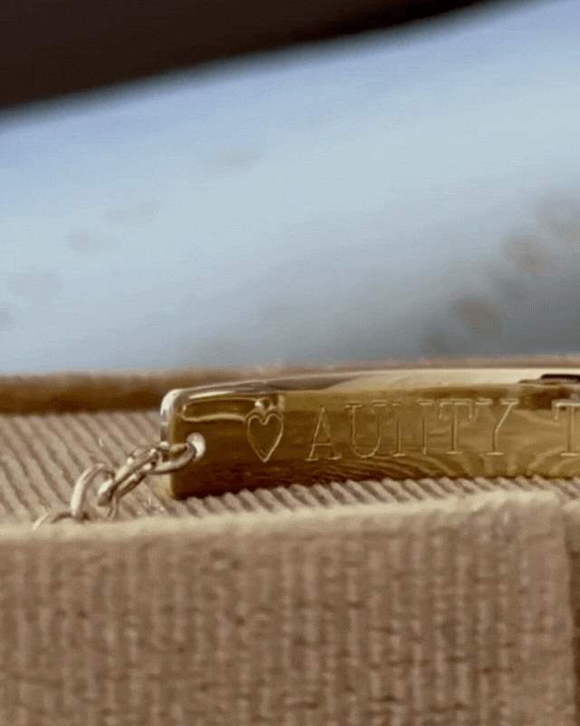 Engraved solid gold Pink Darling bracelet 9ct — timeless keepsake jewellery