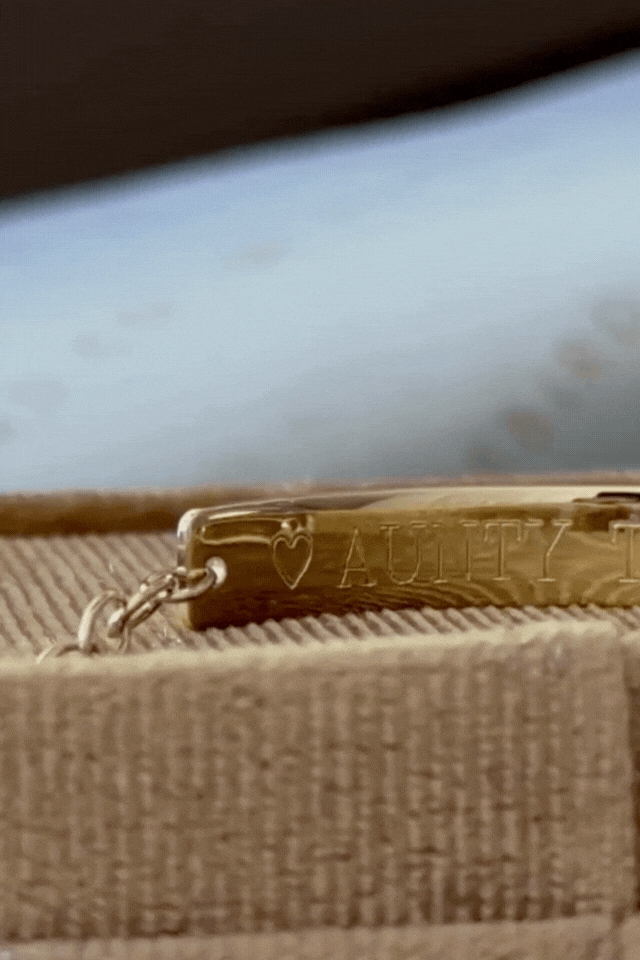 Engraved solid gold Pink Darling bracelet 9ct — timeless keepsake jewellery