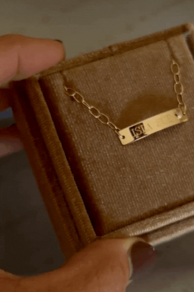 Solid 9ct gold engraved Pink Darling bracelet with adjustable chain