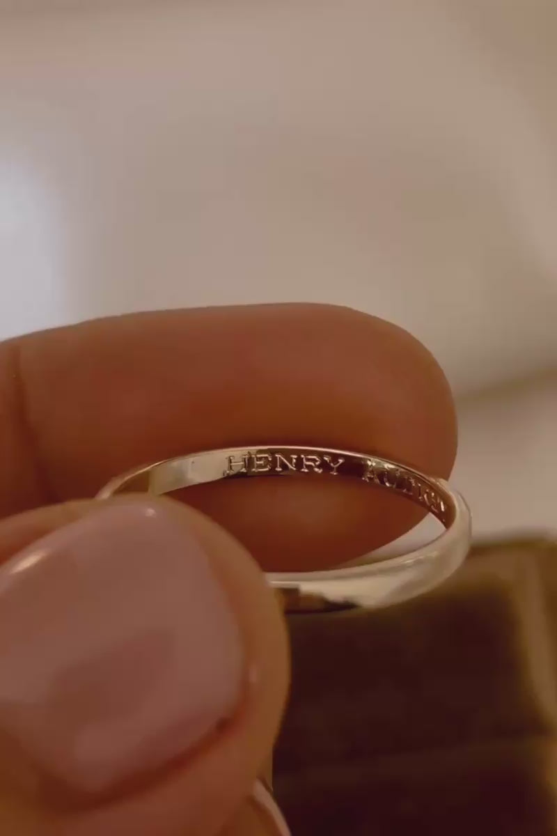 The inside engraving of a Signature Pinky Ring