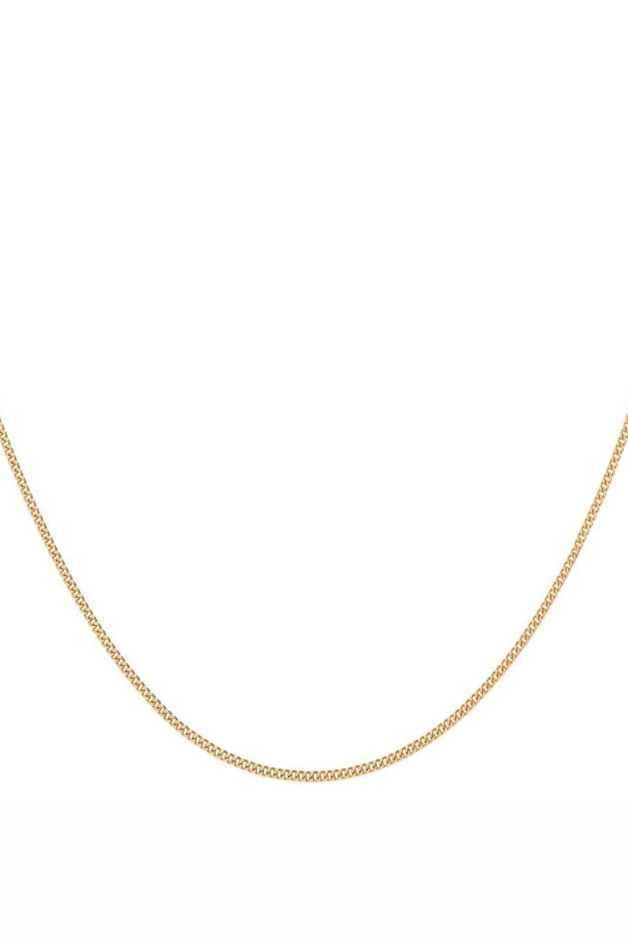 A product image of a Curb Chain necklace in Gold Vermeil with a white background
