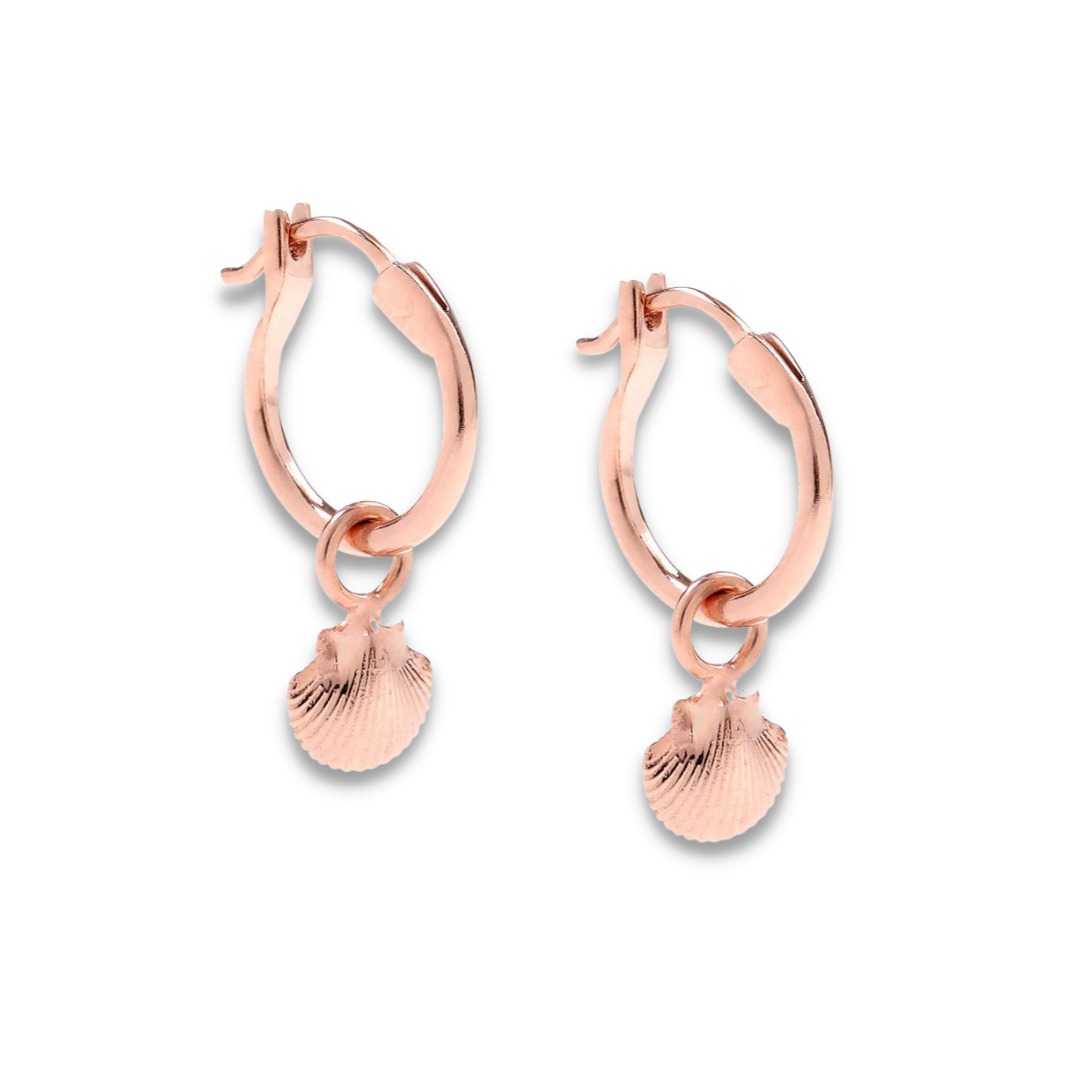 Petite Shell Earrings Rose Gold
