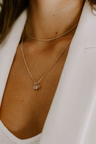 Gold Petite Personalised Necklace with three solid 9ct gold initial pendants and a 35cm Gold Ball Chain Necklace.