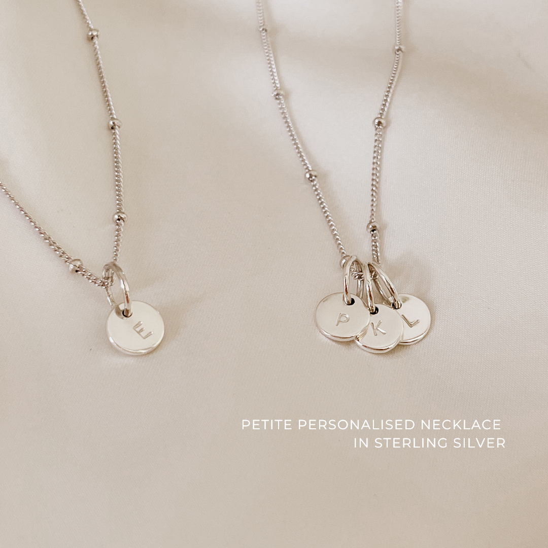 Children's initial 2025 necklace silver