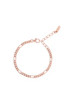 The Figaro Bracelet in rose gold by Bluebird Jewellery, a classic and timeless chain design crafted as an elegant statement piece for all ages.