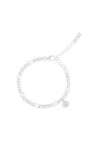 The Figaro Bracelet with silver initial pendant by Bluebird Jewellery, a classic and timeless chain design crafted as an elegant statement piece for all ages.