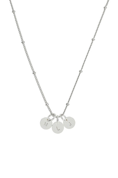 Petite Personalised necklace with solid sterling silver petite initial pendants on a ball chain necklace 