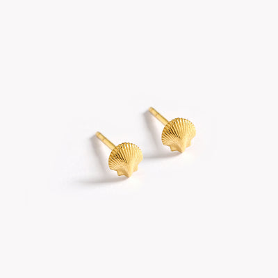 Petite Shell Studs in Gold Vermeil.