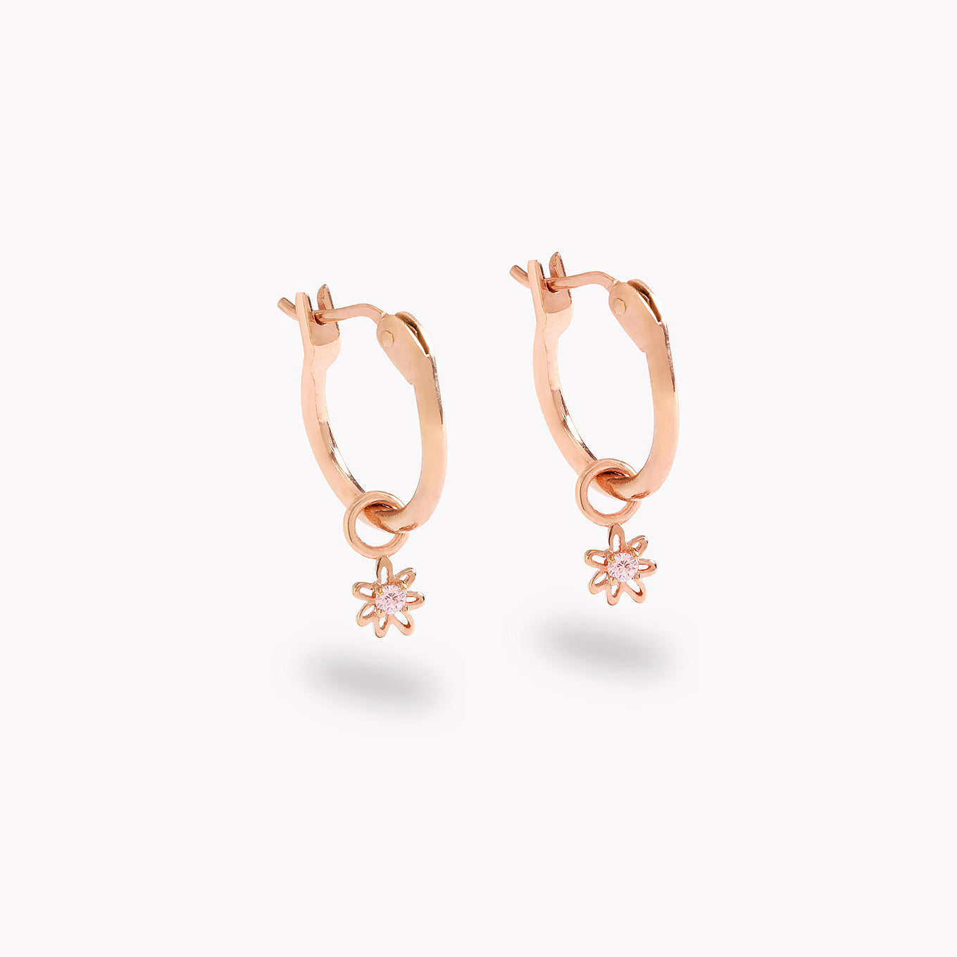 Petite Daisy Hoops in Rose Gold Vermeil