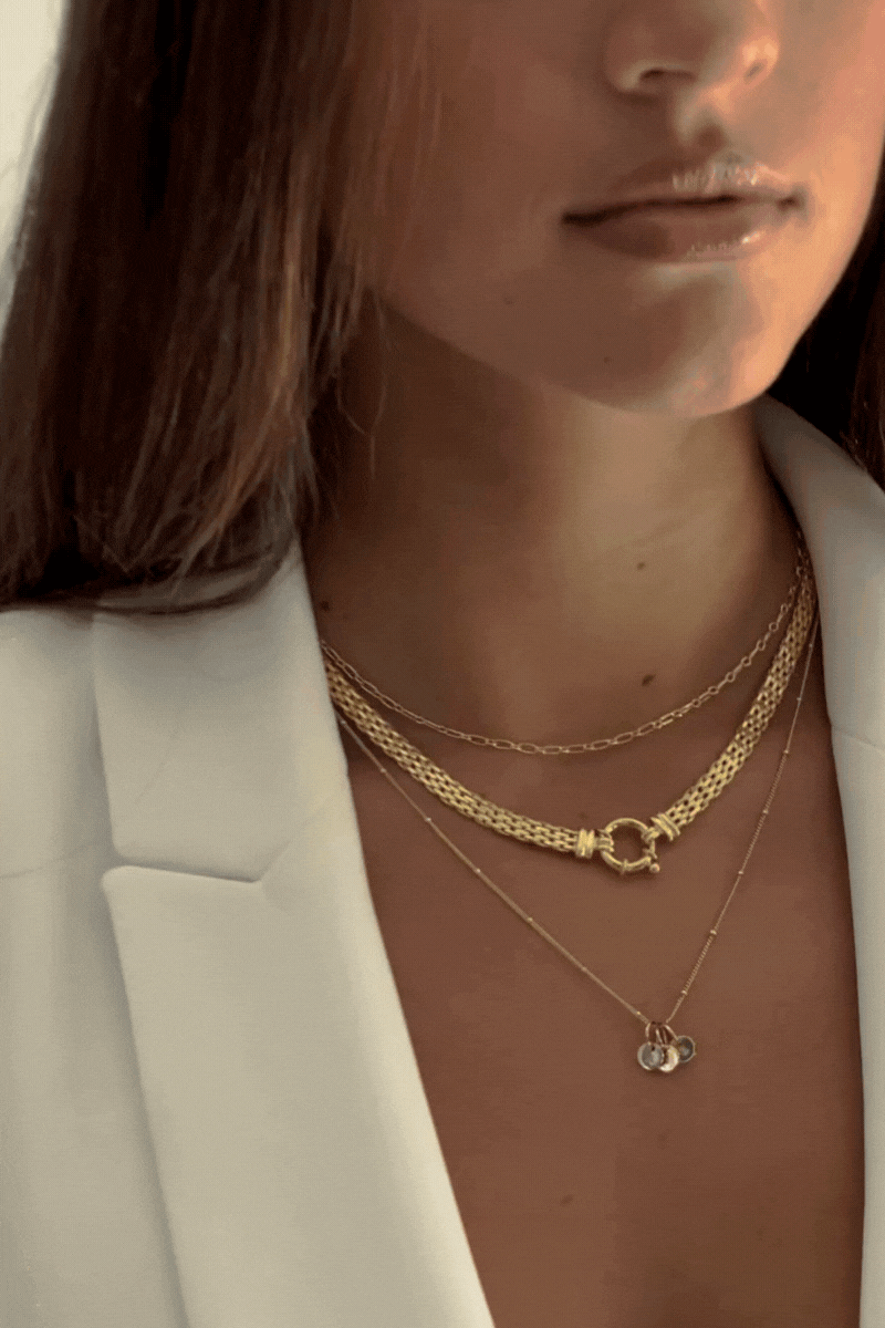 Bluebird Co's statement necklace, and personalised petite necklace. 