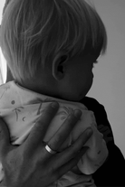 Bluebird Co's signature mens ring. Dad holding toddler