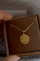 3 names engraved on Bluebird's gold signature necklace