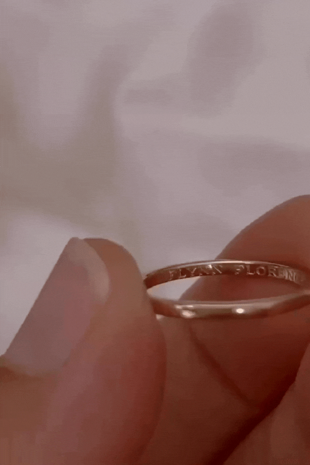 Engraved signature pinky ring, with fine meaningful engravement. 