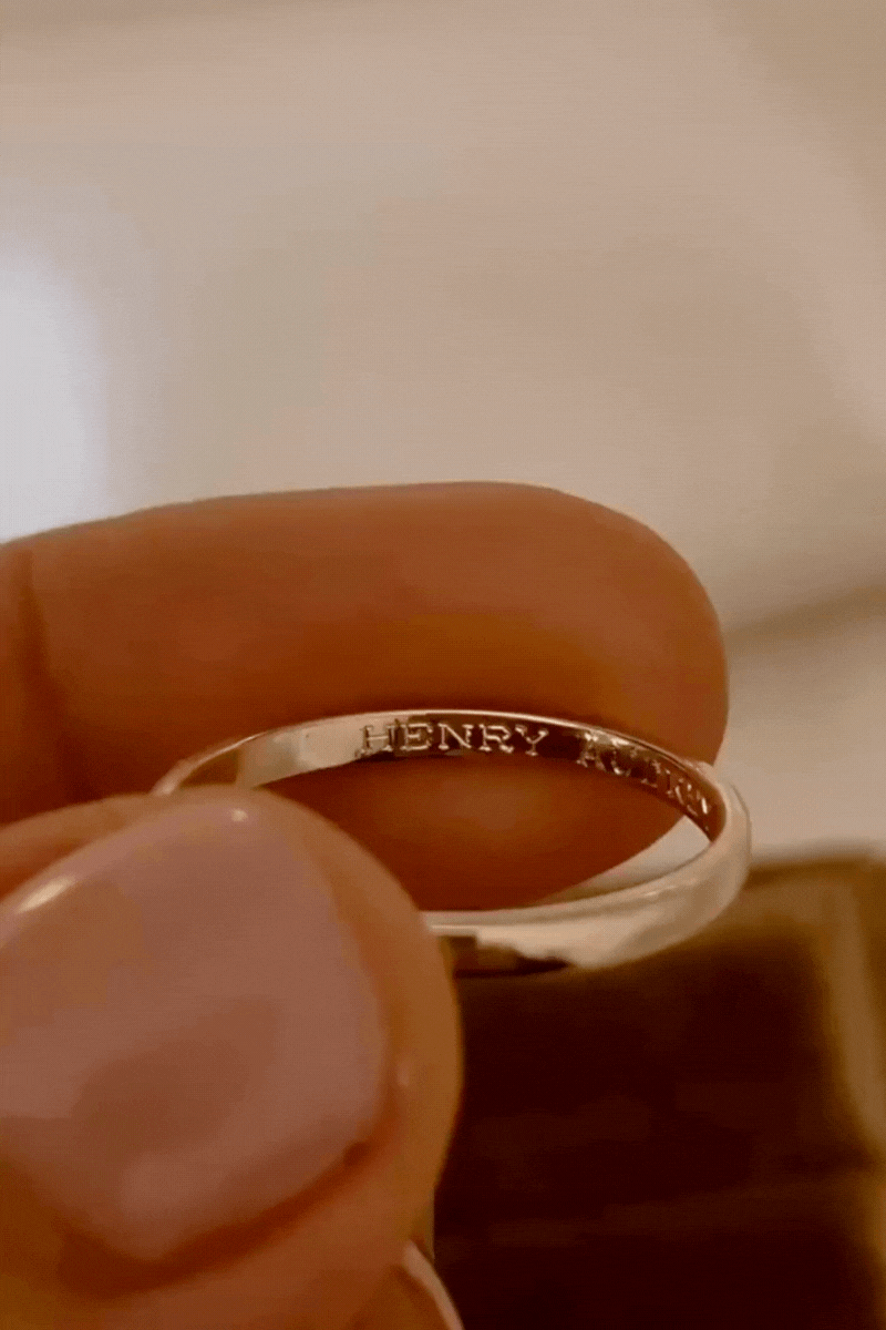 Fine detailed engraving on the signature pinky ring 
