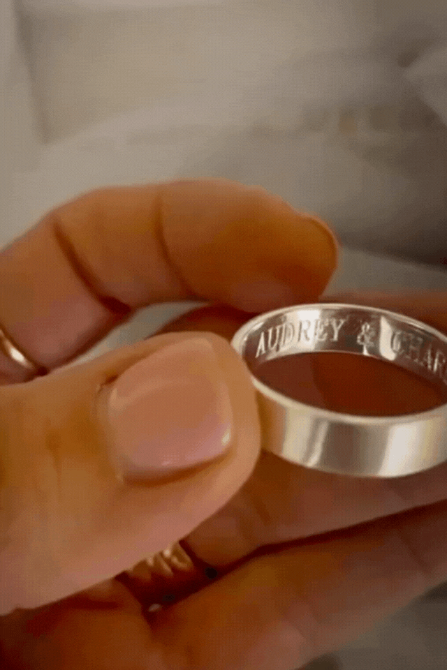 bluebird co's signature mens ring in silver with engravement. 