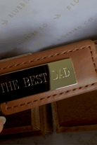 ngraving details on a brown keyring father's day gift