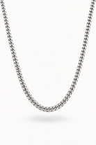 solid sterling silver cuban link necklace that can have pendants added 