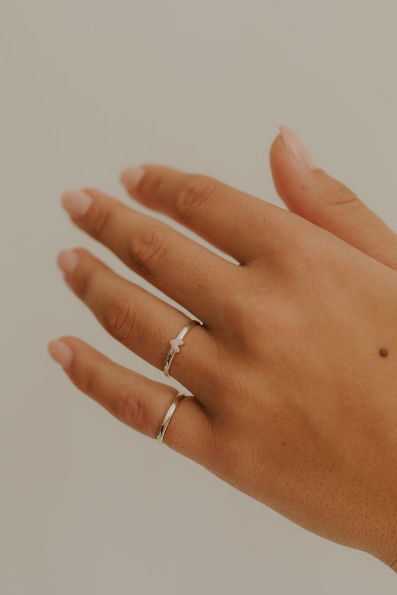 Darling Ring Silver styled on hand, engraved jewellery piece for daily wear. 