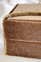 Engraved gold bracelet on velvet box, meaningful personalised keepsake jewellery gift