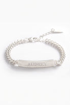 engraved silver signature bracelet 