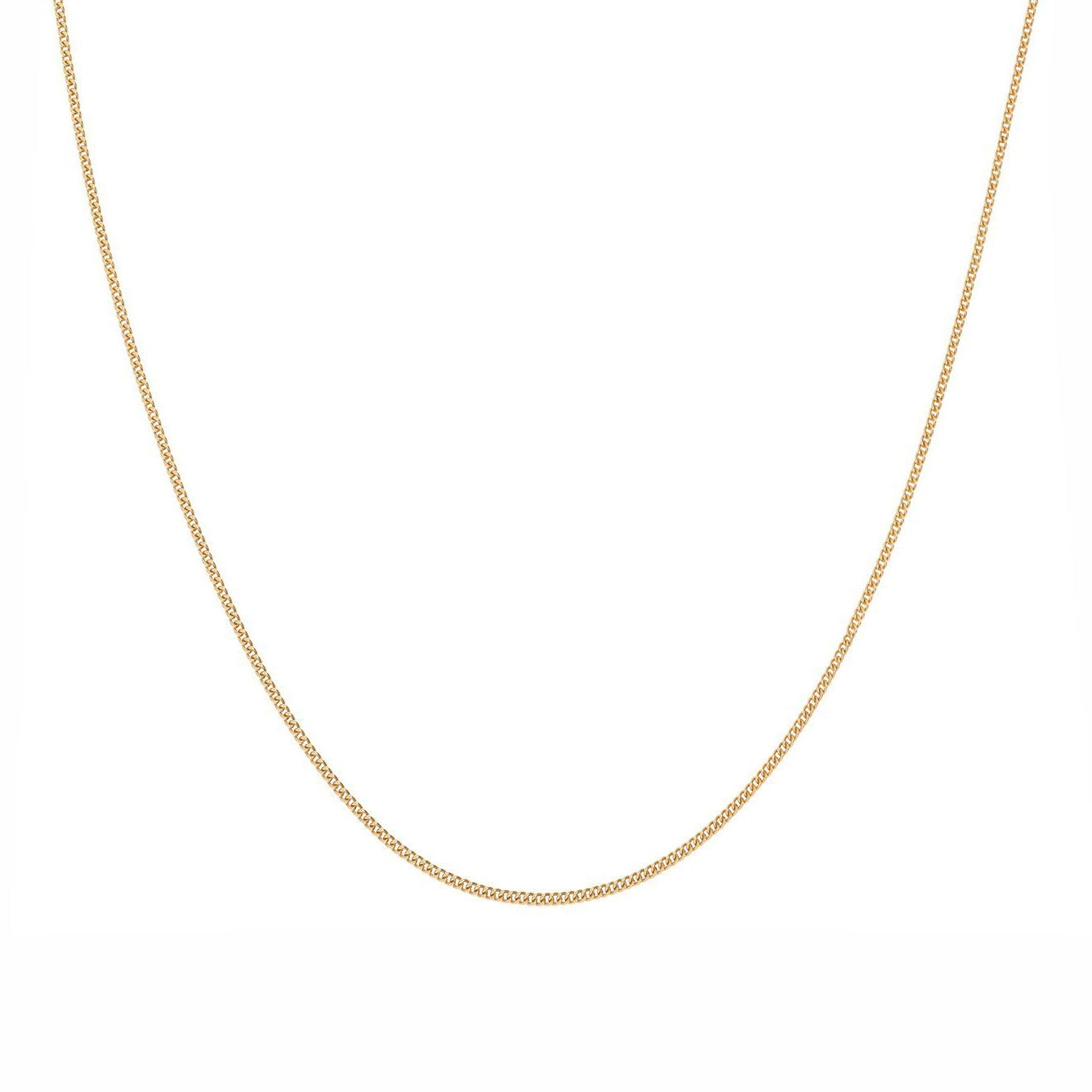 A product image of a Curb Chain necklace in Gold Vermeil with a white background