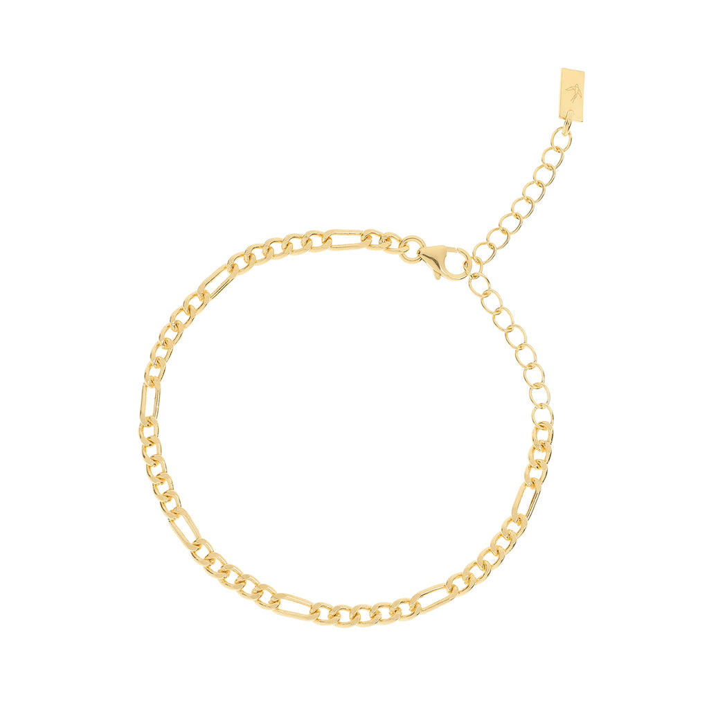 Gold figaro anklet shop bracelet