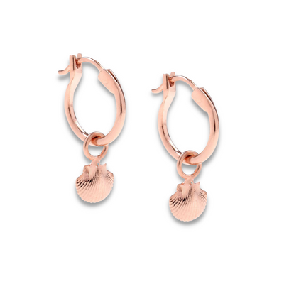 A clear product image of our Rose Gold Petite Shell earrings