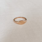 Rose gold signet ring in adult size.