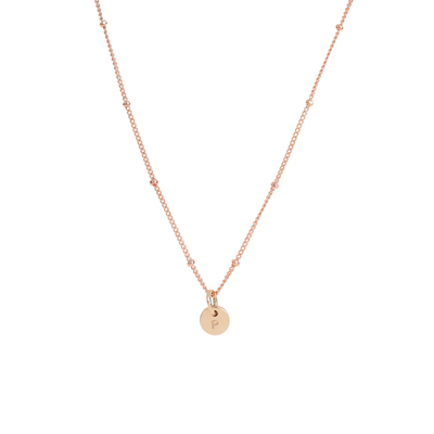 Rose Gold Ball chain necklace with a solid 9ct rose gold Petite Initial Pendant
