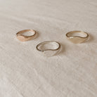 Solid Gold Signet Ring featured alonside solid 9ct rose gold signet ring and a solid sterling silver signet ring.